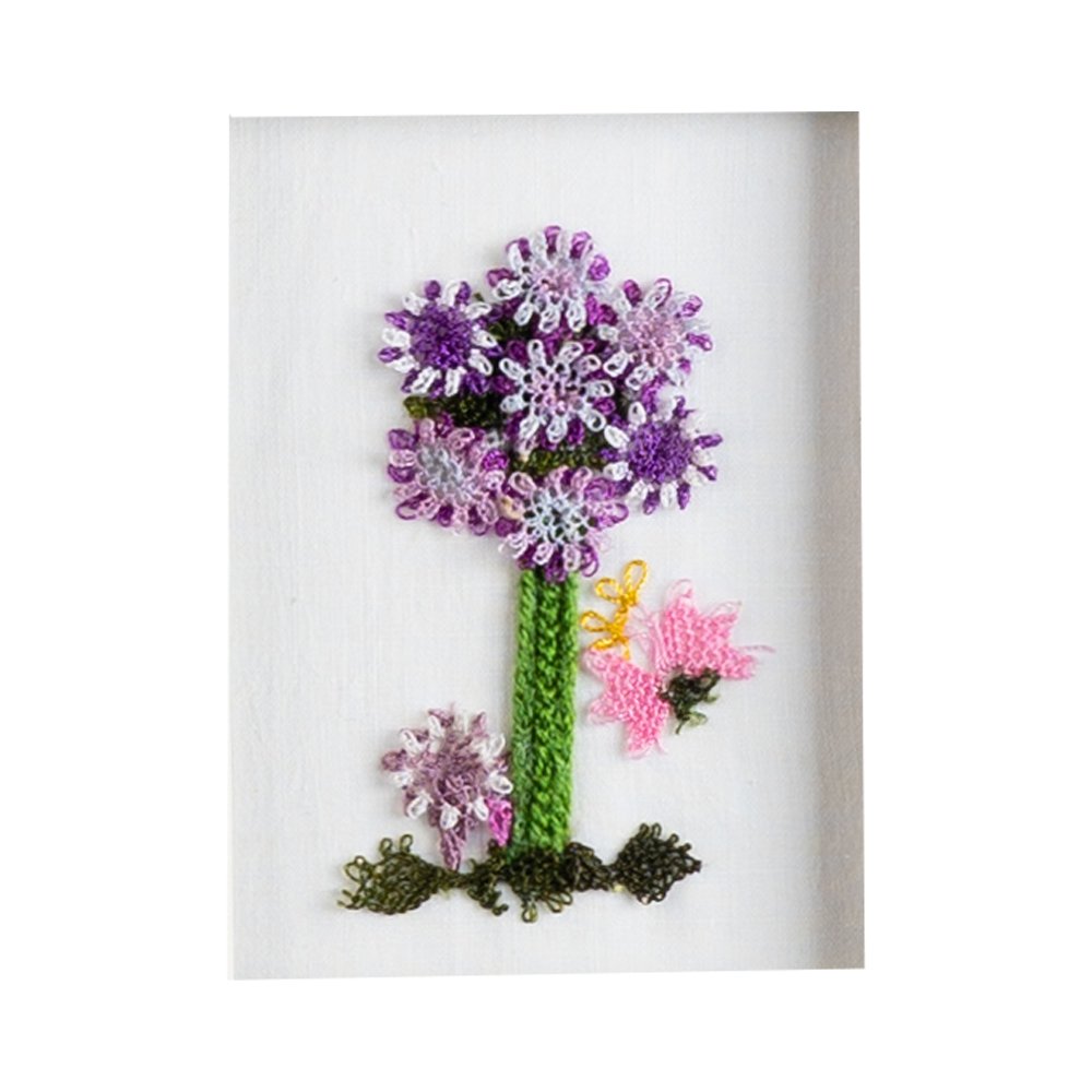 crochet_needlework_tree_framed_pink_purple_butterfly_detay