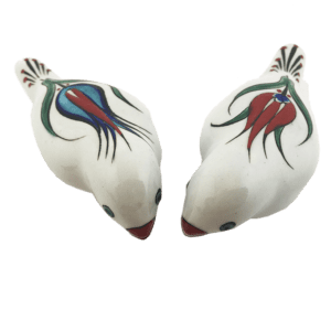 Lale motifli Çini biblo kuş seti