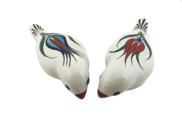 Lale motifli Çini biblo kuş seti