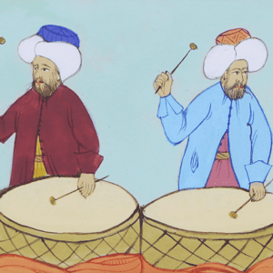 Mehteran Davulcuları Osmanlı Dönemi Minyatürü