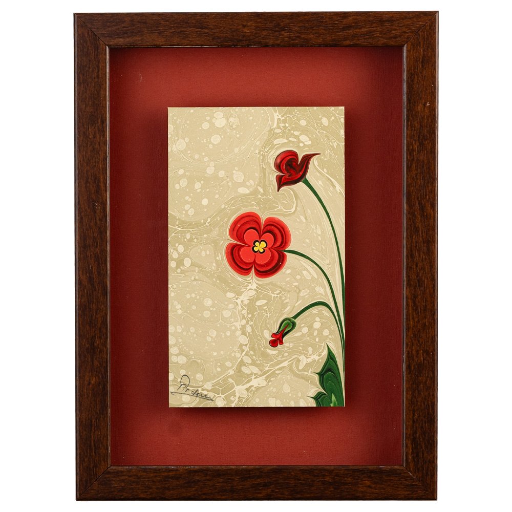 ebru_sanati_gelincik_cicegi_kirmizi